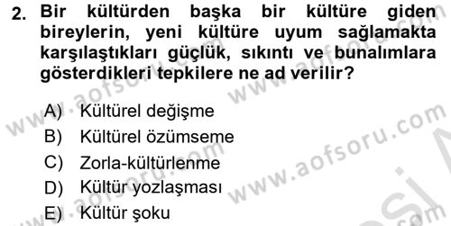 Türkiye´nin Toplumsal Yapısı Dersi Ara Sınavı Deneme Sınav Soruları 2. Soru