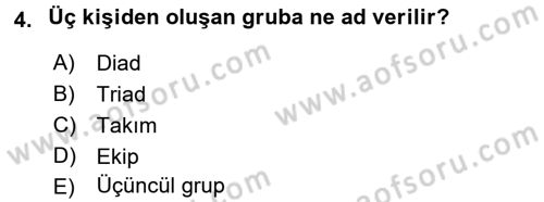 Türkiye´nin Toplumsal Yapısı Dersi Ara Sınavı Deneme Sınav Soruları 4. Soru