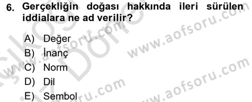 Türkiye´nin Toplumsal Yapısı Dersi 2016 - 2017 Yılı (Vize) Ara Sınav Soruları 6. Soru