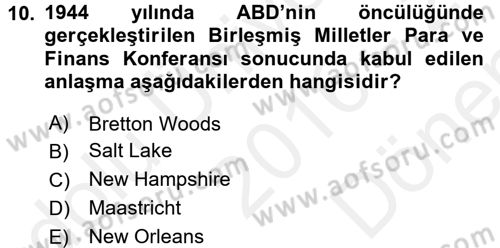 Türkiye´nin Toplumsal Yapısı Dersi 2016 - 2017 Yılı (Final) Dönem Sonu Sınav Soruları 10. Soru
