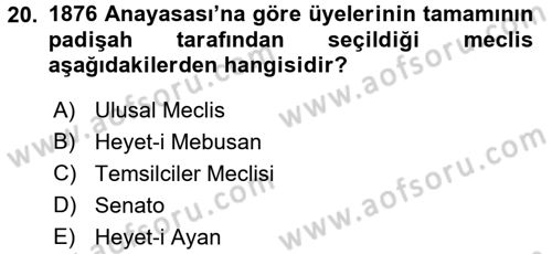 Türkiye´nin Toplumsal Yapısı Dersi 2016 - 2017 Yılı (Final) Dönem Sonu Sınav Soruları 20. Soru