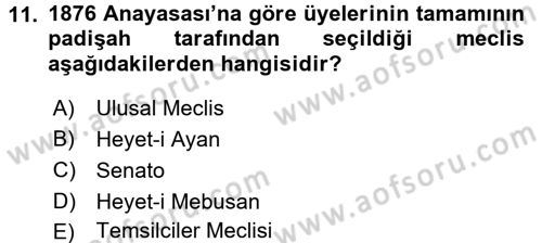 Türkiye´nin Toplumsal Yapısı Dersi 2017 - 2018 Yılı 3 Ders Sınav Soruları 11. Soru