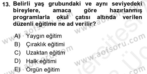 Türkiye´nin Toplumsal Yapısı Dersi 2017 - 2018 Yılı 3 Ders Sınav Soruları 13. Soru