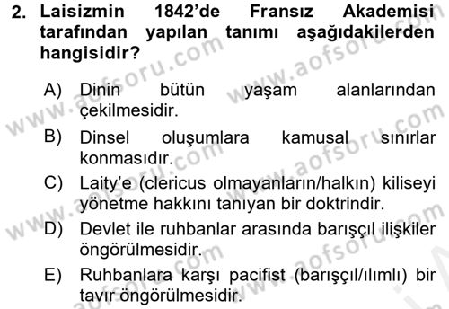 Türkiye´nin Toplumsal Yapısı Dersi 2017 - 2018 Yılı 3 Ders Sınav Soruları 2. Soru