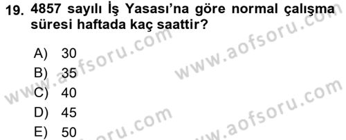 Türkiye´nin Toplumsal Yapısı Dersi 2017 - 2018 Yılı (Final) Dönem Sonu Sınav Soruları 19. Soru