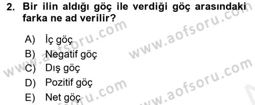 Türkiye´nin Toplumsal Yapısı Dersi 2017 - 2018 Yılı (Final) Dönem Sonu Sınav Soruları 2. Soru