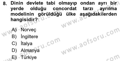 Türkiye´nin Toplumsal Yapısı Dersi 2017 - 2018 Yılı (Final) Dönem Sonu Sınav Soruları 8. Soru