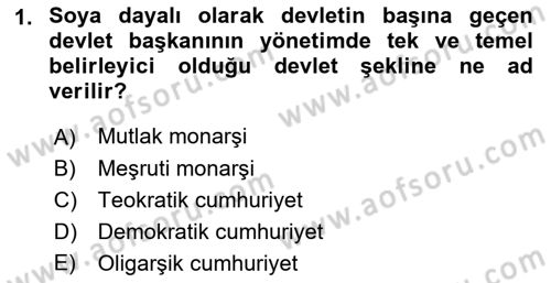 Türkiye´nin Toplumsal Yapısı Dersi 2019 - 2020 Yılı (Final) Dönem Sonu Sınav Soruları 1. Soru