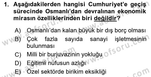 Türkiye´nin Toplumsal Yapısı Dersi 2020 - 2021 Yılı Yaz Okulu Sınav Soruları 1. Soru