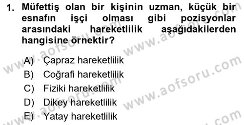 Türkiye´nin Toplumsal Yapısı Dersi Ara Sınavı Deneme Sınav Soruları 1. Soru