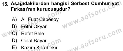 Türkiye´nin Toplumsal Yapısı Dersi 2021 - 2022 Yılı (Vize) Ara Sınav Soruları 15. Soru
