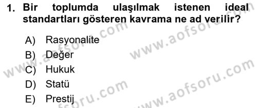 Türkiye´nin Toplumsal Yapısı Dersi 2021 - 2022 Yılı (Final) Dönem Sonu Sınav Soruları 1. Soru