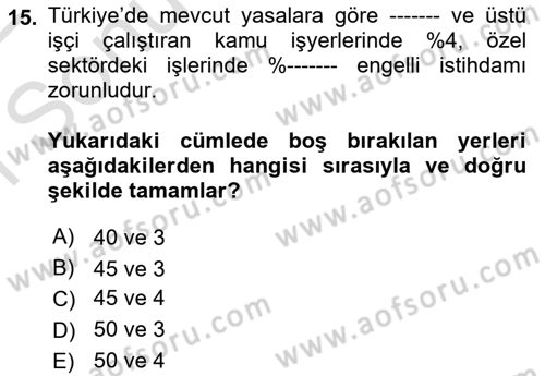 Türkiye´nin Toplumsal Yapısı Dersi 2021 - 2022 Yılı (Final) Dönem Sonu Sınav Soruları 15. Soru