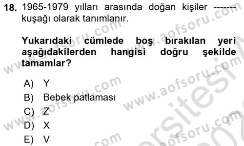 Türkiye´nin Toplumsal Yapısı Dersi 2021 - 2022 Yılı (Final) Dönem Sonu Sınav Soruları 18. Soru