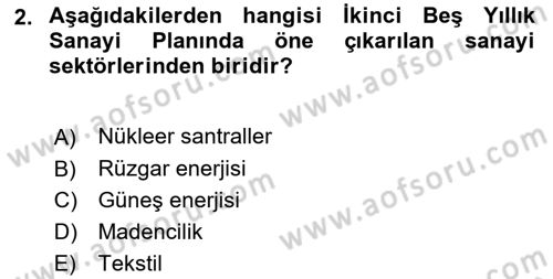 Türkiye´nin Toplumsal Yapısı Dersi 2021 - 2022 Yılı (Final) Dönem Sonu Sınavı 2. Soru