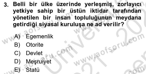 Türkiye´nin Toplumsal Yapısı Dersi 2021 - 2022 Yılı (Final) Dönem Sonu Sınav Soruları 3. Soru
