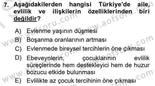 Türkiye´nin Toplumsal Yapısı Dersi 2021 - 2022 Yılı (Final) Dönem Sonu Sınav Soruları 7. Soru