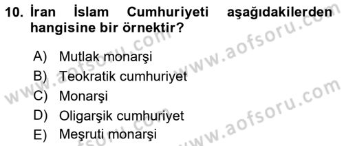 Türkiye´nin Toplumsal Yapısı Dersi 2021 - 2022 Yılı Yaz Okulu Sınav Soruları 10. Soru