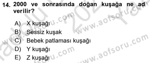 Türkiye´nin Toplumsal Yapısı Dersi 2021 - 2022 Yılı Yaz Okulu Sınav Soruları 14. Soru