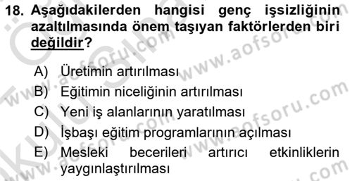 Türkiye´nin Toplumsal Yapısı Dersi 2021 - 2022 Yılı Yaz Okulu Sınav Soruları 18. Soru