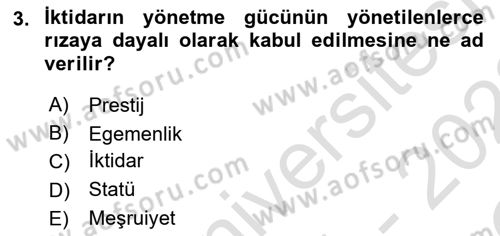 Türkiye´nin Toplumsal Yapısı Dersi 2021 - 2022 Yılı Yaz Okulu Sınav Soruları 3. Soru