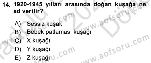 Türkiye´nin Toplumsal Yapısı Dersi 2022 - 2023 Yılı (Final) Dönem Sonu Sınav Soruları 14. Soru