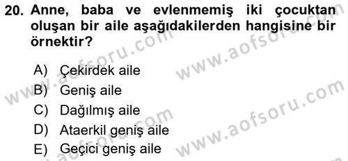 Türkiye´nin Toplumsal Yapısı Dersi 2022 - 2023 Yılı (Final) Dönem Sonu Sınav Soruları 20. Soru