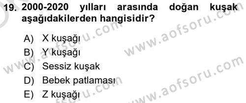 Türkiye´nin Toplumsal Yapısı Dersi 2022 - 2023 Yılı Yaz Okulu Sınav Soruları 19. Soru