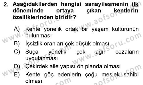 Türkiye´nin Toplumsal Yapısı Dersi 2022 - 2023 Yılı Yaz Okulu Sınav Soruları 2. Soru