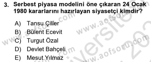Türkiye´nin Toplumsal Yapısı Dersi 2022 - 2023 Yılı Yaz Okulu Sınav Soruları 3. Soru