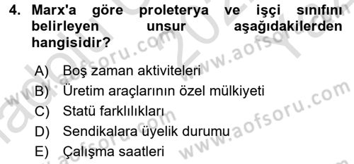 Türkiye´nin Toplumsal Yapısı Dersi 2022 - 2023 Yılı Yaz Okulu Sınav Soruları 4. Soru