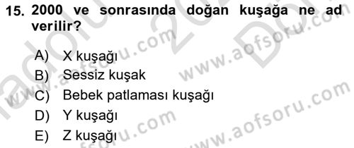 Türkiye´nin Toplumsal Yapısı Dersi 2023 - 2024 Yılı (Final) Dönem Sonu Sınav Soruları 15. Soru