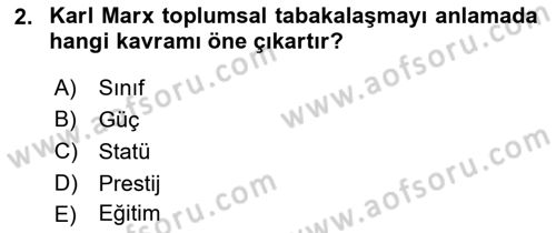 Türkiye´nin Toplumsal Yapısı Dersi 2023 - 2024 Yılı (Final) Dönem Sonu Sınav Soruları 2. Soru