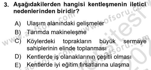 Türkiye´nin Toplumsal Yapısı Dersi 2023 - 2024 Yılı (Final) Dönem Sonu Sınav Soruları 3. Soru