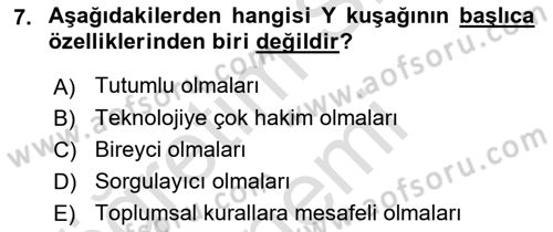 Türkiye´nin Toplumsal Yapısı Dersi 2023 - 2024 Yılı (Final) Dönem Sonu Sınav Soruları 7. Soru