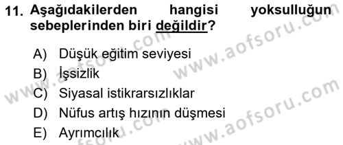 Türkiye´nin Toplumsal Yapısı Dersi 2023 - 2024 Yılı Yaz Okulu Sınav Soruları 11. Soru
