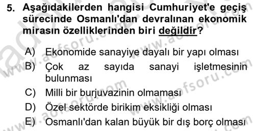 Türkiye´nin Toplumsal Yapısı Dersi 2023 - 2024 Yılı Yaz Okulu Sınav Soruları 5. Soru