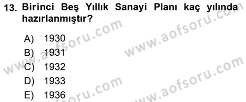 Türkiye´nin Toplumsal Yapısı Dersi 2024 - 2025 Yılı (Vize) Ara Sınav Soruları 13. Soru