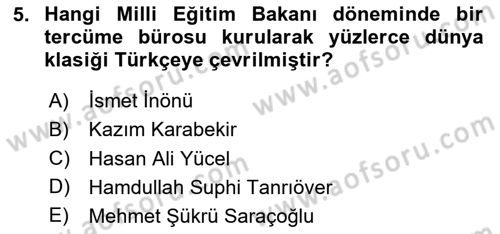 Türkiye´nin Toplumsal Yapısı Dersi 2024 - 2025 Yılı (Final) Dönem Sonu Sınav Soruları 5. Soru