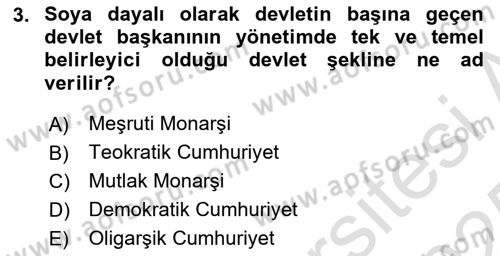 Türkiye´nin Toplumsal Yapısı Dersi 2024 - 2025 Yılı Yaz Okulu Sınav Soruları 3. Soru
