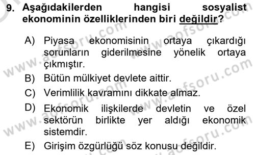 Türkiye´nin Toplumsal Yapısı Dersi 2024 - 2025 Yılı Yaz Okulu Sınav Soruları 9. Soru
