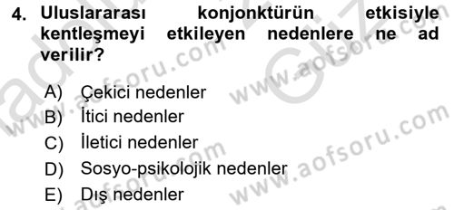 Türkiye´nin Toplumsal Yapısı Dersi 2025 - 2026 Yılı (Vize) Ara Sınav Soruları 4. Soru