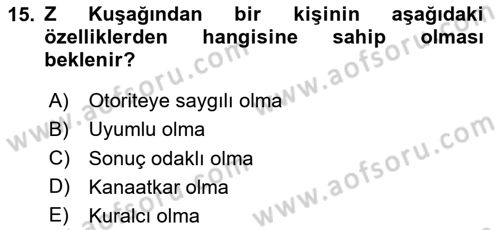 Türkiye´nin Toplumsal Yapısı Dersi 2025 - 2026 Yılı (Final) Dönem Sonu Sınav Soruları 15. Soru