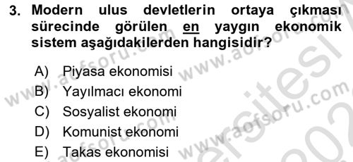 Türkiye´nin Toplumsal Yapısı Dersi 2025 - 2026 Yılı (Final) Dönem Sonu Sınav Soruları 3. Soru