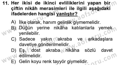 Sosyal Davranış ve Protokol Dersi 2012 - 2013 Yılı (Vize) Ara Sınav Soruları 11. Soru