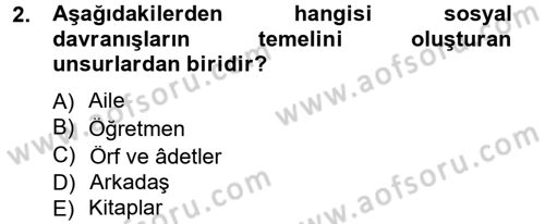 Sosyal Davranış ve Protokol Dersi 2012 - 2013 Yılı (Vize) Ara Sınav Soruları 2. Soru