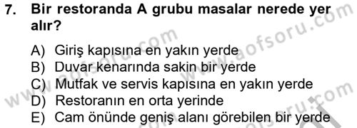 Sosyal Davranış ve Protokol Dersi 2012 - 2013 Yılı (Vize) Ara Sınav Soruları 7. Soru