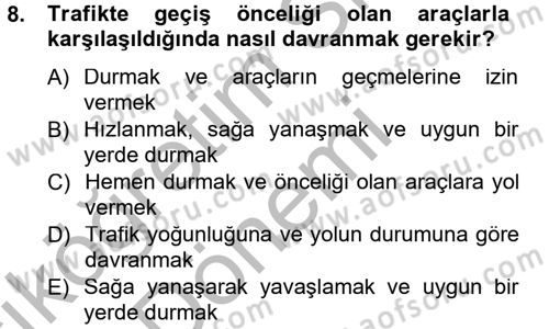 Sosyal Davranış ve Protokol Dersi 2012 - 2013 Yılı (Vize) Ara Sınav Soruları 8. Soru
