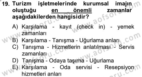 Sosyal Davranış ve Protokol Dersi 2012 - 2013 Yılı (Final) Dönem Sonu Sınav Soruları 19. Soru