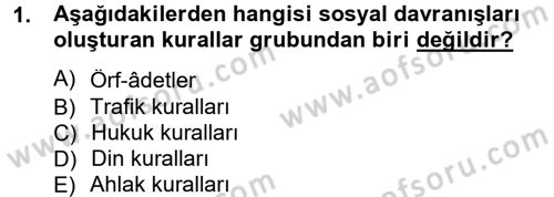 Sosyal Davranış ve Protokol Dersi 2013 - 2014 Yılı (Vize) Ara Sınav Soruları 1. Soru